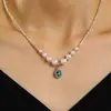 Collar de plata roto de alta gama transfronterizo ultra-flash para mujer, cadena de clavícula geométrica de nicho de lujo ligero, cadena para el cuello de temperamento versátil
