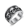 Anillo Nórdico de Venta Caliente Transfronterizo, Estilo Punk Acero Inoxidable Calavera Personalizada Anillo Completo Unisex Joyería Lista para Enviar