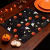Serie de Halloween Transfronteriza Tela Cuadros Manteles Individuales, Manteles Individuales, Sala de Estar, Mesa de Comedor Occidental, Decoración de Cafetería, Aislamiento Térmico Personalización