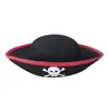 Sombrero de Calavera Borde Dorado Halloween Festival de Fantasmas Escenario Fiesta de Carnaval Fieltro de Lana Imitación Niños Sombrero de Capitán Pirata