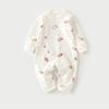 Mameluco de Bebé Primavera y Otoño Delgado Pijama Neonatal Ropa para el Hogar Ropa Hakkha de Algodón Puro con Botones Cárdigan Ropa para Aire Acondicionado