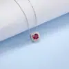 Colar Pingente Quadrado Geométrico de Rubi Zhou Hengfu Jewelry Europeu e Americano para Mulheres, Corrente de Clavícula Elegante e de Luxo Leve