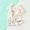 Mameluco de Verano para Bebé de Manga Corta, Delgado, Algodón Puro, Sin Huesos, Transpirable, Ropa Unisex para Bebé, Mameluco para Recién Nacido
