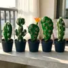 Flores Artificiais Plantas Tropicais Cacto em Vaso Gaze Preta Fabricante Internacional de Plantas Artificiais Fornecimento Direto Transfronteiriço Dropshipping de Peça Única
