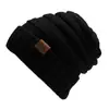 Otoño e Invierno Europeo y Americano Más Vendido Etiqueta Ebay Aliexpress Color Sólido Gorro de Invierno para Mujer Gorro de Lana Plegable Tejido