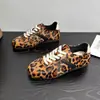 Zapatos de Entrenamiento Alemanes de Crin de Caballo con Estampado de Leopardo para Mujer 2026 Nuevos Zapatos Casuales Planos con Cordones Retro Zapatos Deportivos Individuales de Cuero Genuino con Punta Redonda