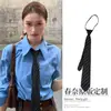 Gravata Listrada Preto e Branco Estilo Coreano Ins Estilo Retrô Amarrada à Mão Vintage Estilo College Lenço de Moda Casual Versátil para Mulheres