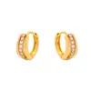 Aretes Geométricos de Aleación de Cobre Xuping Chapados en Color Dorado de 24 Quilates, Incrustados con Circonia, Estilo Lujo Ligero, Venta al por Mayor y Hechos a Medida