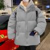 Jaqueta acolchoada de algodão casual masculina nova 2024 estilo Hong Kong à prova de três (água, vento, sujeira) para atividades ao ar livre, jaqueta acolchoada leve de filme Oxford, jaqueta acolchoada de algodão, roupa pão