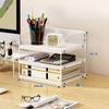 Soporte Elevado Acrílico para Monitor de Computadora Estante de Almacenamiento de Doble Capa para Escritorio de Oficina Estante para Almacenamiento de Notebook
