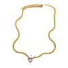Conjunto de joias de luxo com pulseira e colar acessíveis e transfronteiriços, incrustados com diamantes, para mulheres, europeus e americanos, joias de aço titânio de alta qualidade da moda