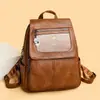 Mochila nueva de cuero suave para mujer, mochila PU moderna estilo coreano, antirrobo, multipropósito, bolsa escolar grande para mujer, envío transfronterizo
