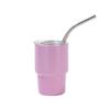 Vaso de Vino Mini Transfronterizo de 2 oz Acero Inoxidable 304 Doble Capa Copa para Vino Tinto Portátil con Popote Listo para la Venta