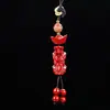 Cadena para Teléfono Móvil de Arena de Cristal Bolsita para Dinero Colgante Colgante de Bolso Marca Tranquilidad Arena Roja de Cinabrio Llavero del Año Zodiacal