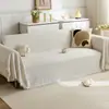 Funda de sofá de espiga color crema borla de hilo de algodón cojín de sofá funda de sofá universal para todas las estaciones toalla de sofá de cobertura total