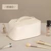 Bolsa de cosméticos blanca de gran valor con forma de almohada, bolsa de cosméticos portátil de cuero sintético de gran capacidad, bolsa de almacenamiento de cosméticos estilo Ins