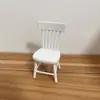 Comida de Casa de Bonecas em Miniatura DIY Brinquedos Branco Mini 1:Cenário de Mobília em Escala 12 Modelo Conjunto de Cadeiras de Madeira Acessórios de Mesa de Jantar