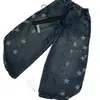 Pantalones largos de mezclilla de otoño transfronterizos para niños, pantalones de pierna ancha con estampado de estrellas, pantalones versátiles para niños pequeños, estilo moderno