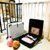Maleta Pequeña para Mujeres y Hombres, Maleta de Ruedas Ligera, Maleta de Mano de 8 Pulgadas para Viaje, Maleta para Estudiantes con Ruedas Universales, Maleta Compacta de Cuero