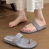 Sandalias de Mujer Planas Simples de Moda para Deslizar Diseño Coreano Tejido Nicho Nuevo Verano Ropa de Exterior Impresionantes