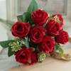 Flor artificial 10 cabezas rosa Xiangfei rosa pequeño rosa rosa rosa flor falsa transfronteriza caliente flor de seda ramo de rosas pequeñas flor para pasador de pelo