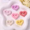 Serie de Colores Macarrón Dopamina de Principios de Primavera Accesorios para el Cabello, Pendientes, Llavero y Colgantes con Corazones de Abalorios Estilo Fresco