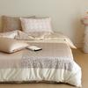 Algodão de Fibra Longa Classe A ~ Conjunto de Quatro Peças de Algodão Puro, Lençóis e Fronhas Amigos da Pele para Dormir Nu, Roupa de Cama Estampada Floral de Alta Qualidade