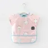 Falda Bib de Cobertura para Bebé de Primavera y Verano Impermeable Bolsa de Comida para Niños Ropa de Comer de Algodón Puro de Manga Corta Fina de Verano