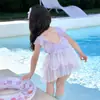 Traje de baño de una pieza sin mangas de sirena para niña 2026 Modelo Nuevo Infantil Súper Elegante Secado Rápido Alta Apariencia Traje de Baño para Bebé