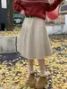 Falda midi plisada de punto de lana para mujer, nueva colección otoño/invierno 2026, de cintura alta, adelgazante, versátil, estilo línea A, moderna