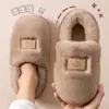 Venta especial de liquidación: Pantuflas de Algodón para Mujer con Tacón para Otoño e Invierno, Uso en Interiores en Casa, Zapatos de Algodón Felpa Cálidos para Pareja, Maternidad para Mujer en Invierno