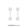 Pendientes de plata de ley 925 con doble cabeza de diamante, bola, clavo para oreja, ligeros, de lujo, elegantes, con hebilla de tornillo Joker