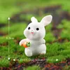 Ornatos Criativos de Micro Paisagismo Plantas Suculentas Vasos de Flores Loja de Flores Materiais de Combinação DIY Acessórios Decoração Coelho Branco Pequeno
