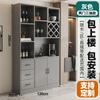 Gabinete de Vino de Madera Maciza Aparador Gabinete de Sala de Estar Integrado en la Pared Gabinete de Exhibición Simple y Moderno Gabinete Alto Gabinete de Bar