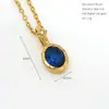 Collares Transfronterizos Europeos y Americanos con Doce Piedras de Nacimiento para Mujer, 12 Colores, Colgantes de Pedrería, Joyería de Acero Inoxidable 316, Cadena para el Cuello de Mujer