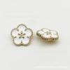 Botão de Flor em Metal Suéter Feminino Malha Casaco Botão Decorativo Estilo Chanel Versátil Fivela Costurada à Mão