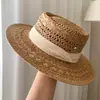 Sombrero de paja hueco estilo 'old money' vintage francés para mujer, sombrero de sol para vacaciones de verano en la playa junto al mar, sombrero de protección solar