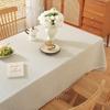 Mantel Nuevo de Algodón y Lino, Gama Alta, Estilo Lujo Ligero, Mantel para el Hogar, Cubierta Rectangular de Color Sólido para Mesa de Café, Resistente al Aceite, Antideslizante