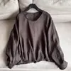 2026 Verano Nuevo Estilo Lino Delgado Suéter Manga Larga Estilo Protección Solar Camisa Pequeña Top Mujer Wholesale N5CT918