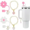 (2+2) Cubierta de Popote de Flor para Accesorios de Taza Stanley 10 mm Silicona Reutilizable