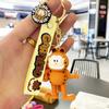 Llavero con forma de muñeco Garfield de Anime, exquisito y bonito colgante para bolso de coche, llavero pequeño, regalo al por mayor