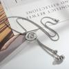 Collar largo sencillo con cadena de suéter de diamantes y anillo de cristal de viento frío para mujer, joyería con rueda de tarjeta, venta al por mayor