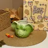 Taza de Cerámica con Forma de Cerdo de Lechuga Verde _ Diseño Único y Divertido Capacidad de 350 ml Perfecta para Café Té y Regalos