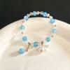 Nova pulseira de vidro doce de borboleta Mori feminina ins nicho pulseira de amigas contas florais de rachadura de gelo atacado