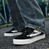 2026 Nuevos Zapatos de Lona con Parches de Cuero de Diseño de Nicho de Moda Estilo Coreano para Hombres, Adolescentes y Estudiantes Zapatillas Casuales