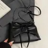 Bolso de hombro plisado de estilo ballet con lazo, nuevo, de alta calidad y moderno, bolso cruzado versátil e informal con cadena para mujer