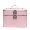 Bolsa de Maquillaje Portátil Profesional Nueva de Doble Capa, Kit de Herramientas para el Cuidado de la Piel, Caja de Almacenamiento para Belleza y Pestañas, Bolsa de Maquillaje con Múltiples Compartimentos