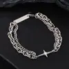 Pulsera de cuerda trenzada colorida de acero de titanio que no se decolora para hombre, pulsera de circón de lujo ligero de nicho de alta gama para mujer, joyería ajustable