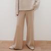 Pantalones clásicos de todo fósforo con cintura elástica y cuatro agujas planas, pantalones de pierna ancha para otoño e invierno, nuevos pantalones rectos de punto de cachemira pura que adelgazan a las mujeres