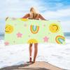 Toalla de playa estampada con carita sonriente suave absorbente de secado rápido toalla chal comercio exterior venta caliente protector solar natación estampada toalla de baño grande